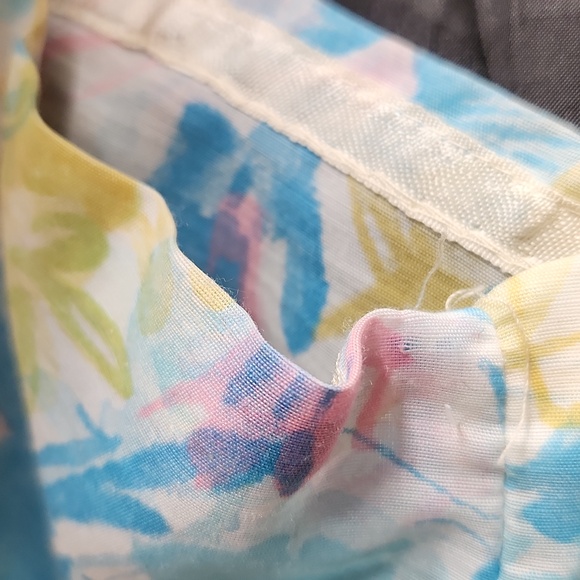 1960's Rare watercolor floral Belted pleated Cottagecore Midi Dress - Picture 11 of 11